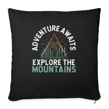 Wandern Berge Klettern Wanderer Trek Ich liebe Wandern - Sofakissenbezug 45 x 45 cm - Schwarz - Vorne