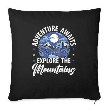 Wandern Berge Klettern Wanderer Trek Ich liebe Wandern - Sofakissenbezug 45 x 45 cm - Schwarz - Vorne