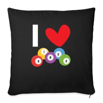 Bingo Player Bingo Caller Bing Lover Casino - Sofa pillowcase 17,3'' x 17,3'' (45 x 45 cm) - black - Front