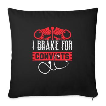 Infirmière infirmière correctionnelle - Housse de coussin décorative 45 x 45 cm - noir - Devant