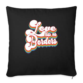 L’amour n’a pas de frontières - Mois de la fierté LGBTQ - Housse de coussin décorative 45 x 45 cm - noir - Devant