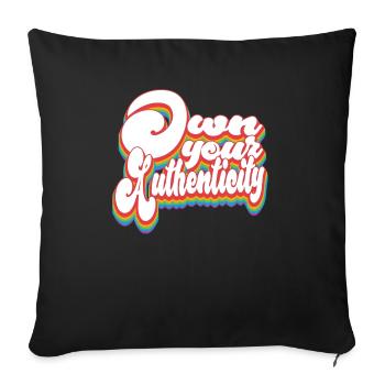 Appropriez-vous votre authenticité - Mois de la fierté LGBTQ - Housse de coussin décorative 45 x 45 cm - noir - Devant
