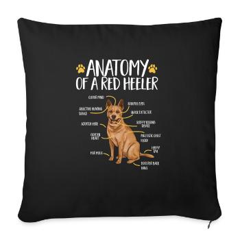 Australian Cattle Dog Red Blue Heeler - Sofakissenbezug 45 x 45 cm - Schwarz - Vorne