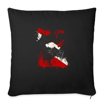Scuba Dive Flag Deep Diving Divemaster Instructeur - Housse de coussin décorative 45 x 45 cm - noir - Devant