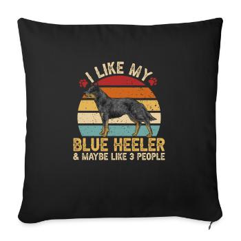 Australian Cattle Dog Red Blue Heeler - Sofa pillowcase 17,3'' x 17,3'' (45 x 45 cm) - black - Front