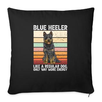 Australian Cattle Dog Red Blue Heeler - Sofa pillowcase 17,3'' x 17,3'' (45 x 45 cm) - black - Front