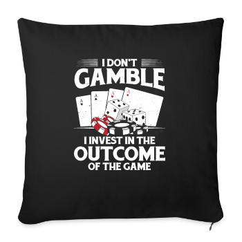 Poker J’investis dans le résultat du jeu Flop Pla - Housse de coussin décorative 45 x 45 cm - noir - Devant
