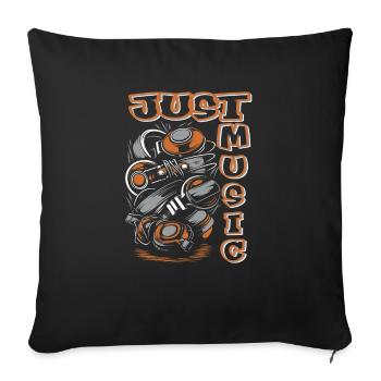 Musican Lover Headphones Just Music - Sofa pillowcase 17,3'' x 17,3'' (45 x 45 cm) - black - Front