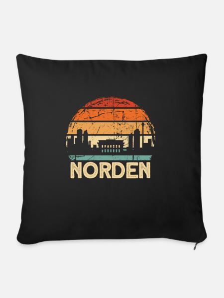 Norden - Sofakissenbezug 45 x 45 cm - Schwarz