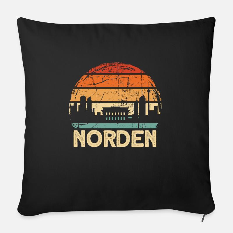 Norden - Sofakissenbezug 45 x 45 cm - Schwarz