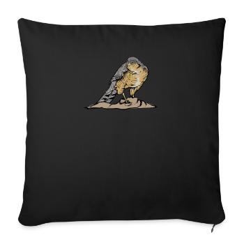 Sperber Vogel I Greifvogel Motiv für Ornithologen - Sofakissenbezug 45 x 45 cm - Schwarz - Vorne