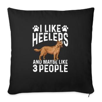 Australian Cattle Dog Red Blue Heeler - Sofa pillowcase 17,3'' x 17,3'' (45 x 45 cm) - black - Front