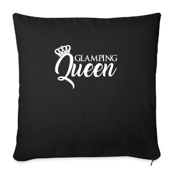 Glamping Queen Partner Look Shirt Gift Camping - Sofa pillowcase 17,3'' x 17,3'' (45 x 45 cm) - black - Front