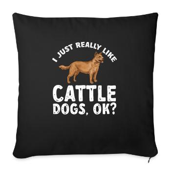 Australian Cattle Dog Red Blue Heeler - Sofa pillowcase 17,3'' x 17,3'' (45 x 45 cm) - black - Front