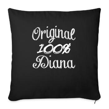 Original 100 % Diana - Housse de coussin décorative 45 x 45 cm - noir - Devant