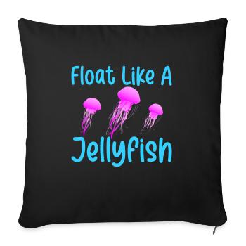 Jellyfish Jellyfish Ocean Sea Life Motif - Sofa pillowcase 17,3'' x 17,3'' (45 x 45 cm) - black - Front