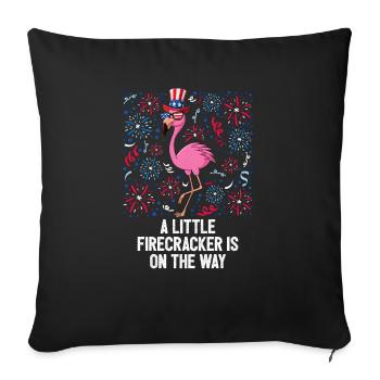 4th Of July Little Firecracker On The Way US Flag - Sofakissenbezug 45 x 45 cm - Schwarz - Vorne