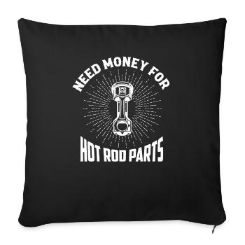 Besoin d’argent pour les pièces de hot rod Voiture rétro classique - Housse de coussin décorative 45 x 45 cm - noir - Devant