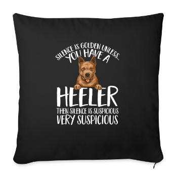 Australian Cattle Dog Red Blue Heeler - Sofakissenbezug 45 x 45 cm - Schwarz - Vorne