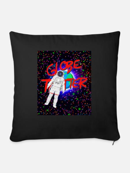 Astronaut - Globetrotter - Sofakissenbezug 45 x 45 cm - Schwarz