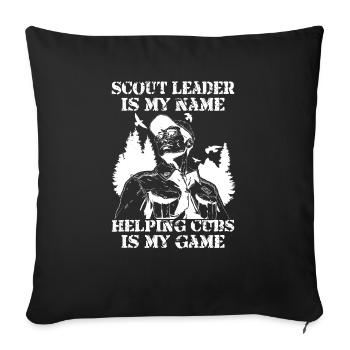Scout leader est mon nom - Drôle de chef scout - Housse de coussin décorative 45 x 45 cm - noir - Devant
