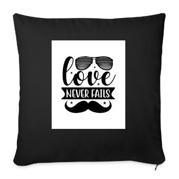 Love never fails - Sofa pillowcase 17,3'' x 17,3'' (45 x 45 cm) - black - Front