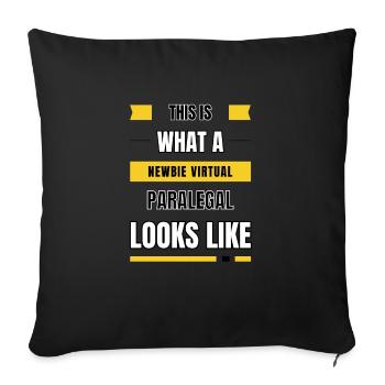 Parajuriste virtuel débutant - Housse de coussin décorative 45 x 45 cm - noir - Devant