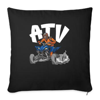 ATV Lover Quad Bike ATV Outdoor Mudding Offroading - Sofa pillowcase 17,3'' x 17,3'' (45 x 45 cm) - black - Front