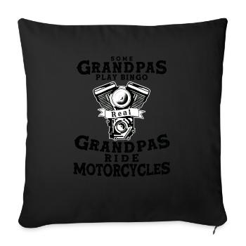 Einige Opas spielen Bingo Echte Opas fahren - Sofakissenbezug 45 x 45 cm - Schwarz - Vorne