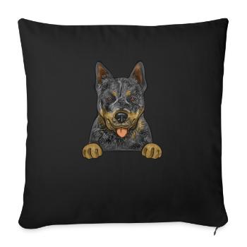 Australian Cattle Dog Red Blue Heeler - Sofa pillowcase 17,3'' x 17,3'' (45 x 45 cm) - black - Front
