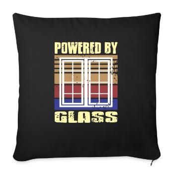Propulsé par Glass Retro Vintage Glazier Glassworker - Housse de coussin décorative 45 x 45 cm - noir - Devant