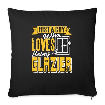 Juste un gars qui aime être un vitrier rétro drôle - Housse de coussin décorative 45 x 45 cm - noir - Devant