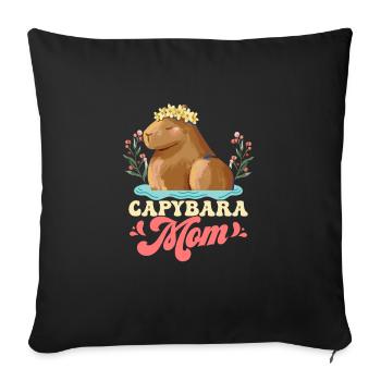 Capybara Mom Capibara Owner Animal Lover - Sofa pillowcase 17,3'' x 17,3'' (45 x 45 cm) - black - Front