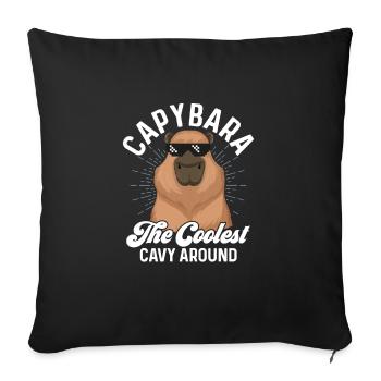 Capybara The Coolest Cavy Around Capibara Owner Ro - Sofa pillowcase 17,3'' x 17,3'' (45 x 45 cm) - black - Front