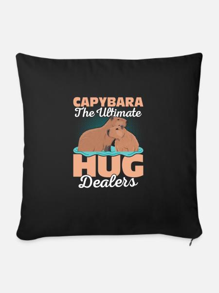 Capybara The Ultimate Hug Dealers Capibara Owner M - Sofakissenbezug 45 x 45 cm - Schwarz