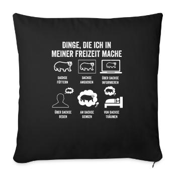 Tiermotiv Dachs - Sofakissenbezug 45 x 45 cm - Schwarz - Vorne