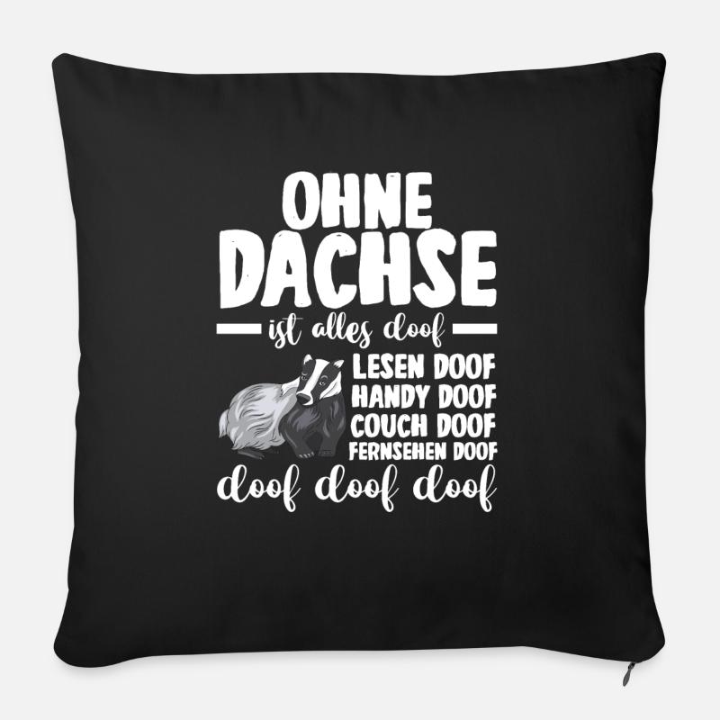 Tiermotiv Dachs - Sofakissenbezug 45 x 45 cm - Schwarz
