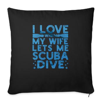 J’adore quand ma femme me laisse plonger - Housse de coussin décorative 45 x 45 cm - noir - Devant