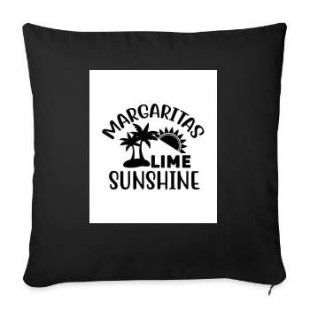 Margaritas Lime Sunshine - Housse de coussin décorative 45 x 45 cm - noir - Devant