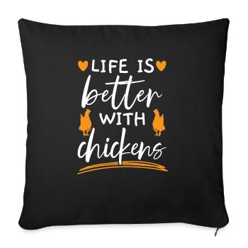 Éleveur de poulet Chuchoteur de poulet Animal de ferme - Housse de coussin décorative 45 x 45 cm - noir - Devant