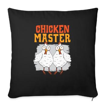 Éleveur de poulet Chuchoteur de poulet Animal de ferme - Housse de coussin décorative 45 x 45 cm - noir - Devant