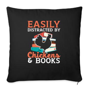 Éleveur de poulet Chuchoteur de poulet Animal de ferme - Housse de coussin décorative 45 x 45 cm - noir - Devant