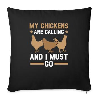 Chicken Farmer Chicken Whisperer Farm Animal - Sofa pillowcase 17,3'' x 17,3'' (45 x 45 cm) - black - Front