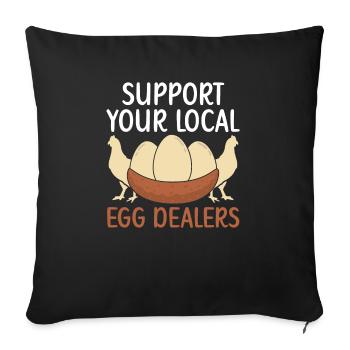 Éleveur de poulet Chuchoteur de poulet Animal de ferme - Housse de coussin décorative 45 x 45 cm - noir - Devant