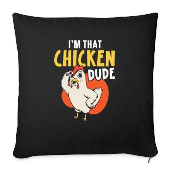 Poulet fermier Poulet Chuchoteur Animal de la ferme - Housse de coussin décorative 45 x 45 cm - noir - Devant