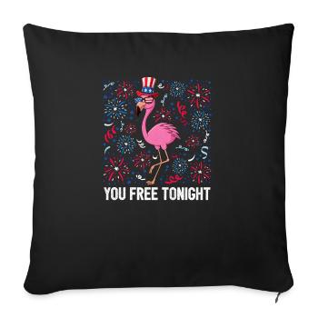4th Of July You Free Tonight Flamingo Bird USA - Sofakissenbezug 45 x 45 cm - Schwarz - Vorne