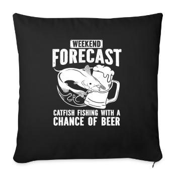 Pêche au poisson-chat Pêcheurs à la ligne - Housse de coussin décorative 45 x 45 cm - noir - Devant