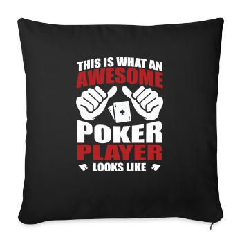 Awesome Poker Player Looks Like Flop Aces Spades - Sofakissenbezug 45 x 45 cm - Schwarz - Vorne