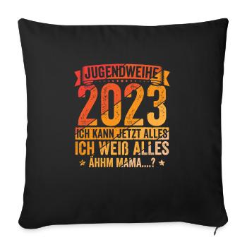 Jugendweihe 2023 - Sofakissenbezug 45 x 45 cm - Schwarz - Vorne