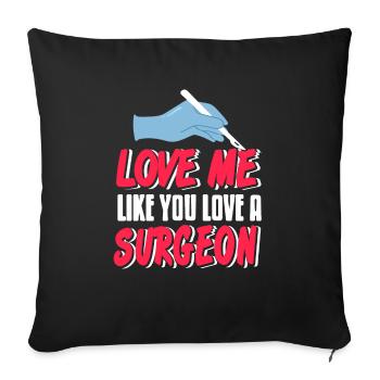 Aimez-moi comme vous aimez un chirurgien Rétro Drôle - Housse de coussin décorative 45 x 45 cm - noir - Devant